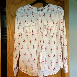 New York & Company pink ballerina blouse, size: small
